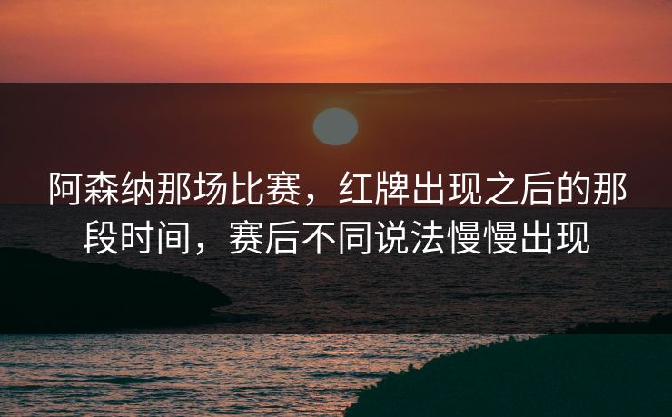 阿森纳那场比赛，红牌出现之后的那段时间，赛后不同说法慢慢出现